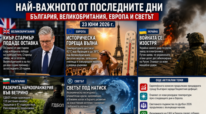 Най-важното от последните дни: България, Великобритания, Европа и Светът
